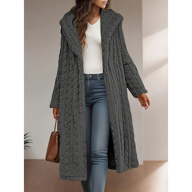 Hooded Longline Coat for Women | Warm and Stylish Outerwear in Various Sizes - Satinnis
