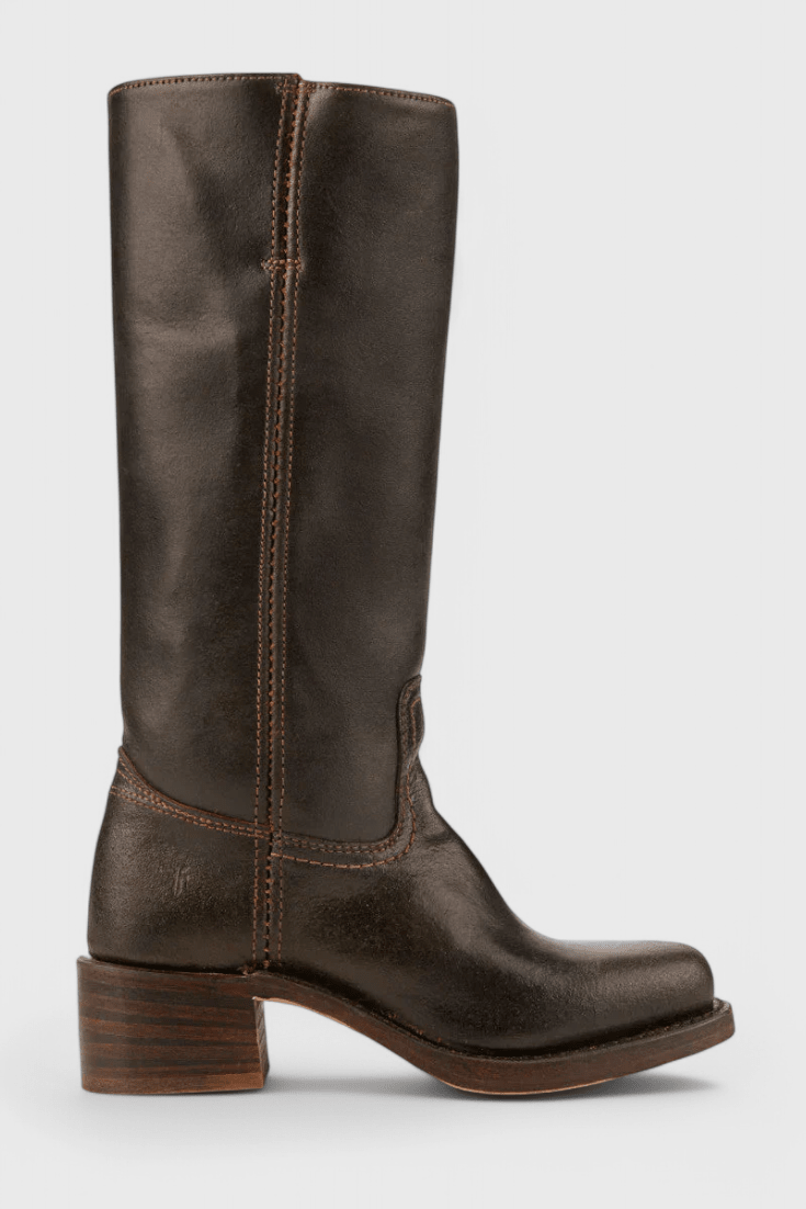 Knee-High Heeled Boots in Paisley Print | Classic Style for Everyday Wear - Satinni