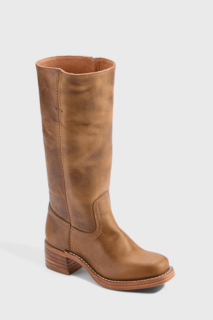Knee-High Heeled Boots in Paisley Print | Classic Style for Everyday Wear - Satinni