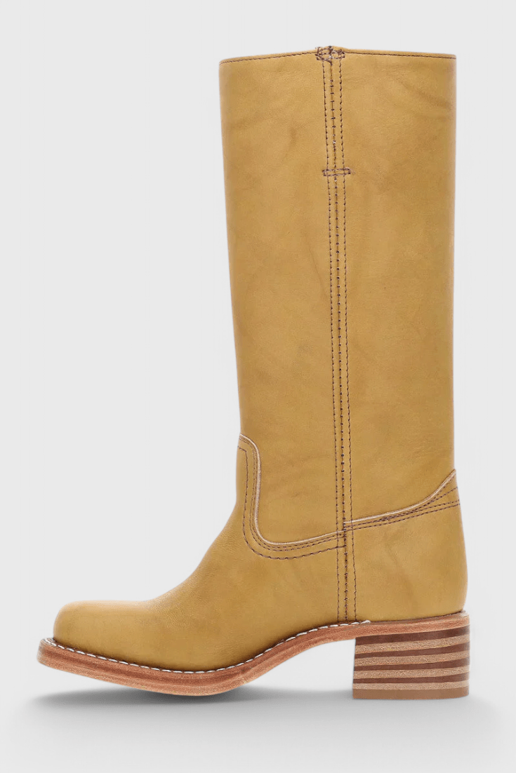 Knee-High Heeled Boots in Paisley Print | Classic Style for Everyday Wear - Satinni