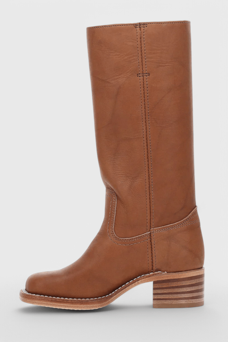Knee-High Heeled Boots in Paisley Print | Classic Style for Everyday Wear - Satinni