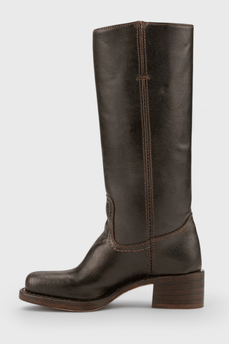 Knee-High Heeled Boots in Paisley Print | Classic Style for Everyday Wear - Satinni