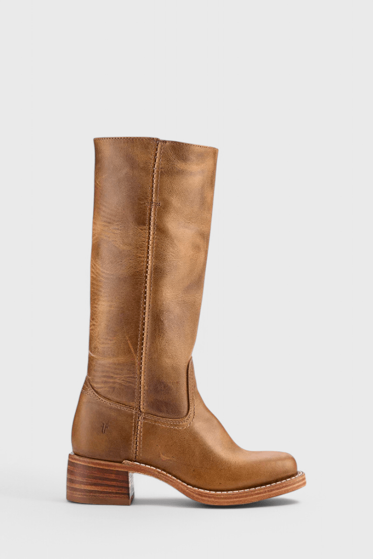 Knee-High Heeled Boots in Paisley Print | Classic Style for Everyday Wear - Satinni