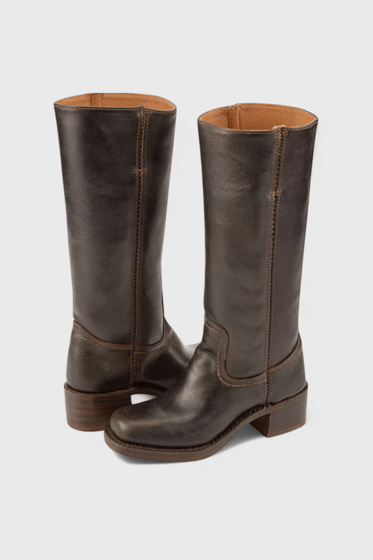 Knee-High Heeled Boots in Paisley Print | Classic Style for Everyday Wear - Satinni