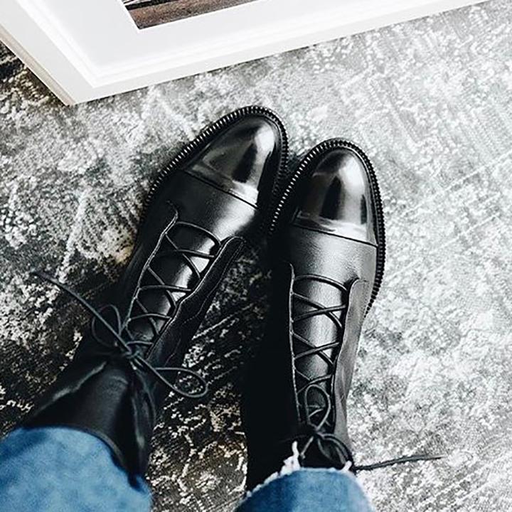 Lace-Up Ankle Boots in Elegant Lace Design for Casual and Formal Wear - Satinni