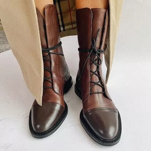 Lace-Up Ankle Boots in Elegant Lace Design for Casual and Formal Wear - Satinni