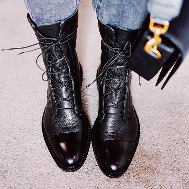 Lace-Up Ankle Boots in Elegant Lace Design for Casual and Formal Wear - Satinni