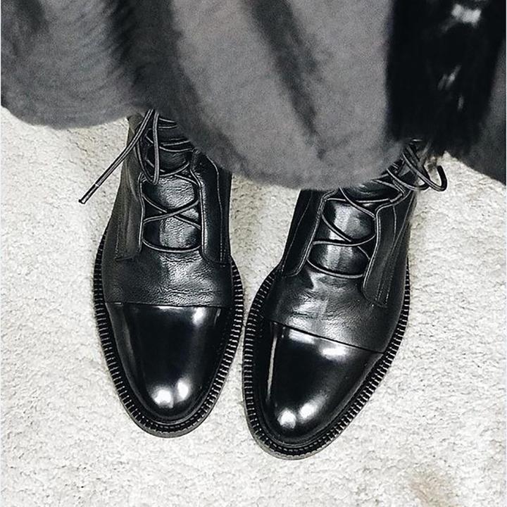Lace-Up Ankle Boots in Elegant Lace Design for Casual and Formal Wear - Satinni