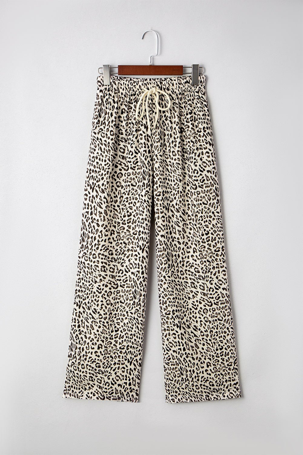 Leopard Drawstring Loose Pants with Elastic Waistband – Casual Wear, Everyday Comfort - Satinni