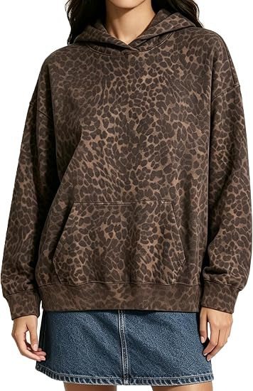 Leopard Print Hooded Sweatshirt | Women's Casual Pullover for Everyday Wear - Satinni