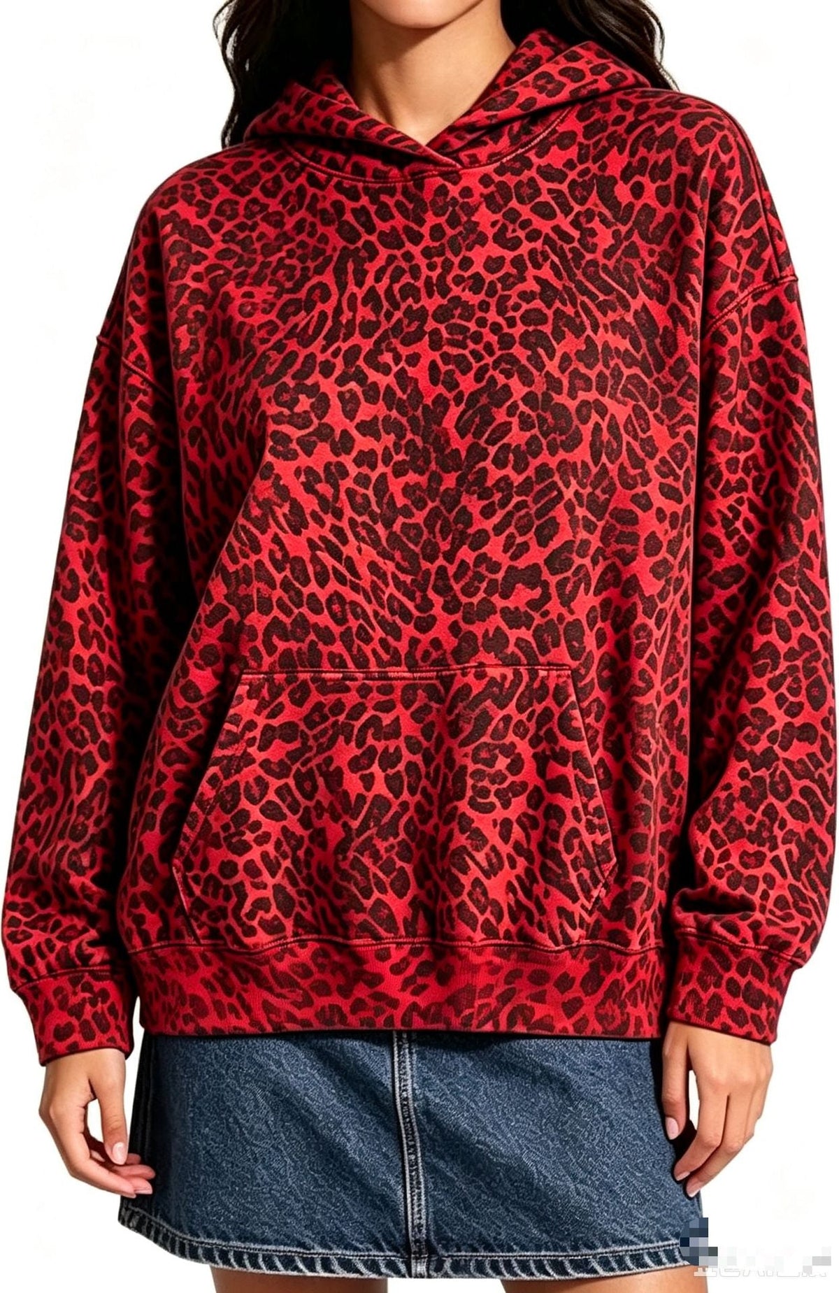 Leopard Print Hooded Sweatshirt | Women's Casual Pullover for Everyday Wear - Satinni