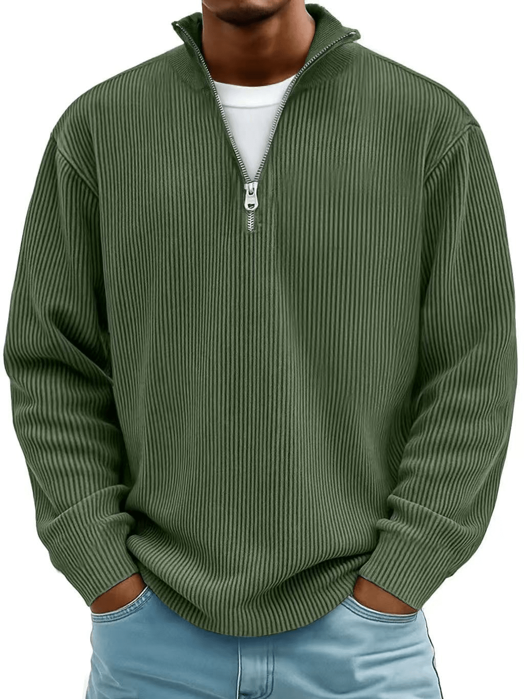 Men's Knit Sweater - Soft Cotton Blend - Casual Fashion - Perfect for Everyday Wear - Satinnis