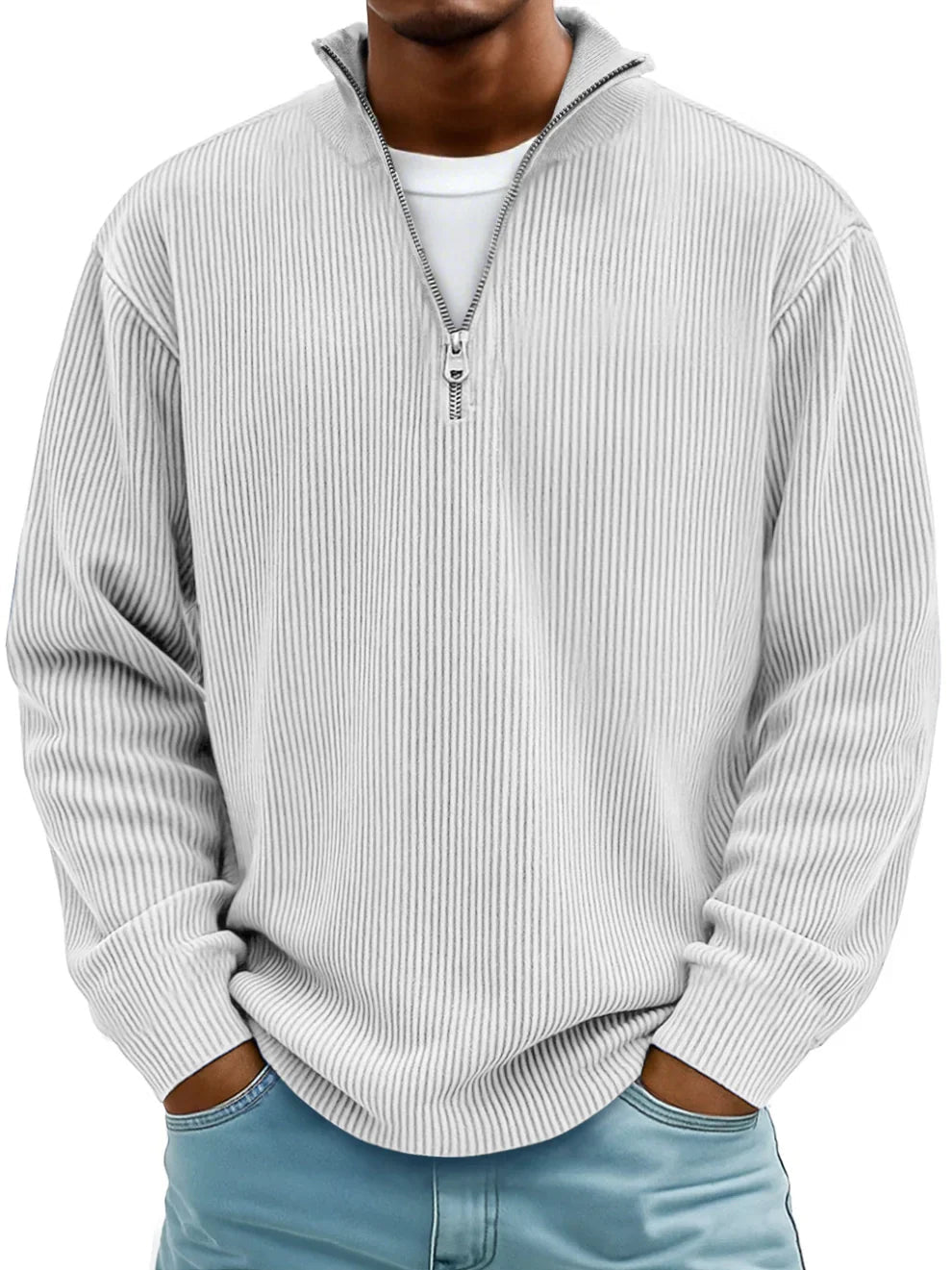 Men's Knit Sweater - Soft Cotton Blend - Casual Fashion - Perfect for Everyday Wear - Satinnis