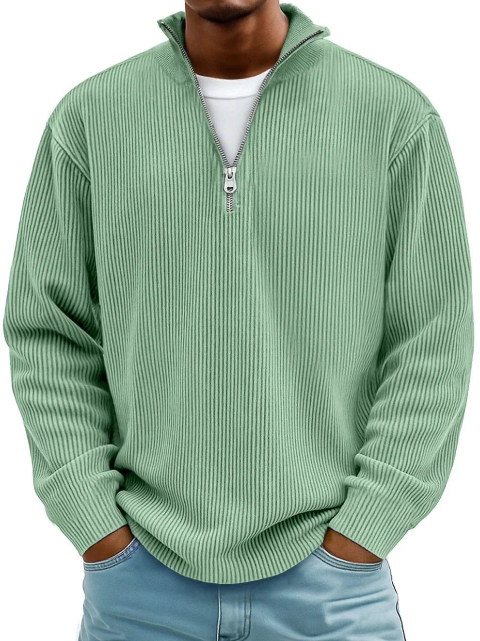 Men's Knit Sweater - Soft Cotton Blend - Casual Fashion - Perfect for Everyday Wear - Satinnis