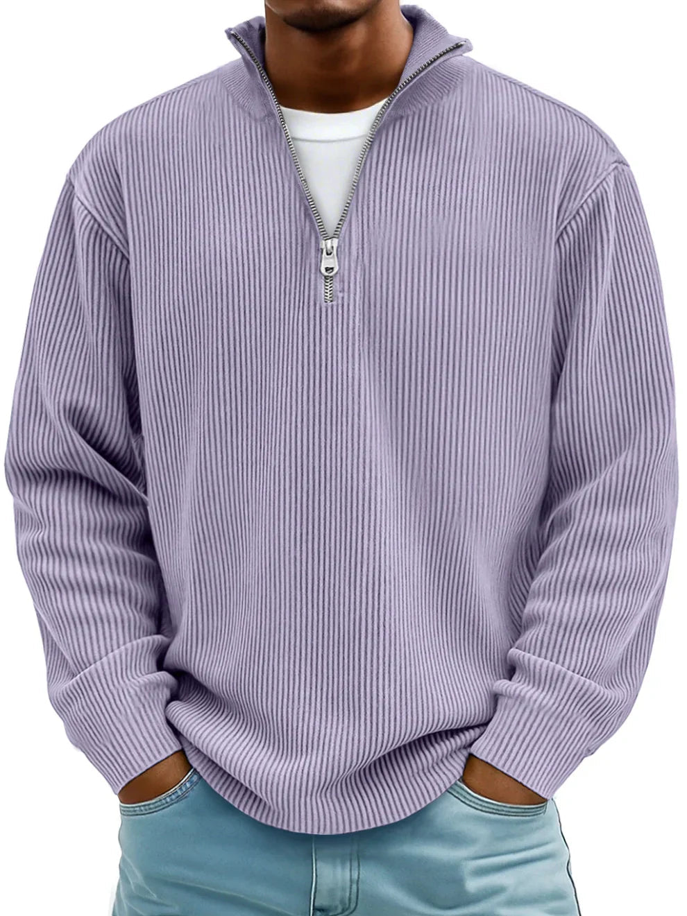 Men's Knit Sweater - Soft Cotton Blend - Casual Fashion - Perfect for Everyday Wear - Satinnis