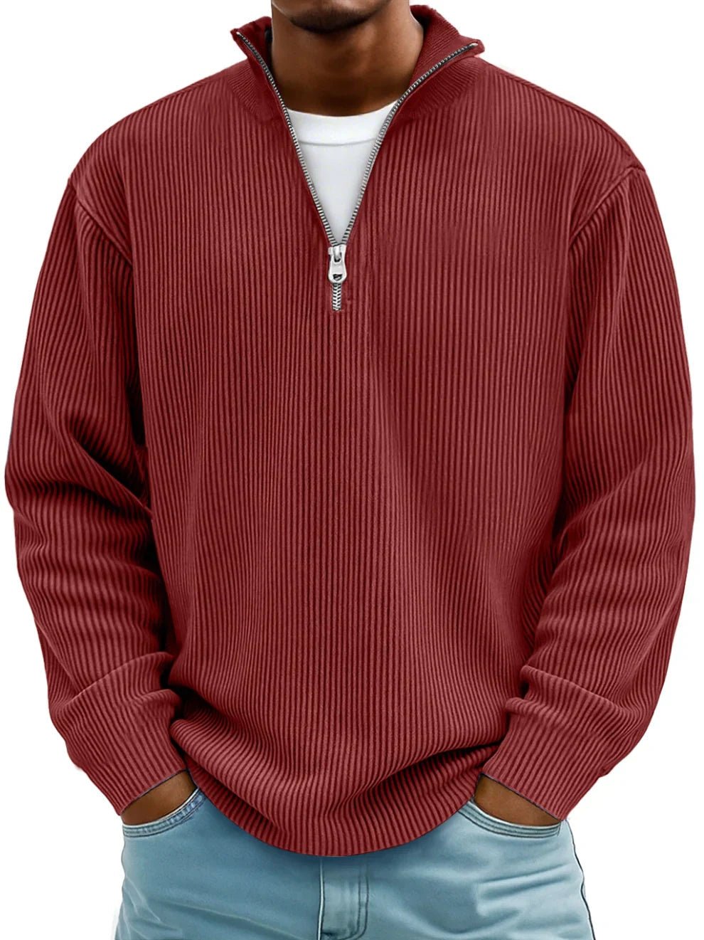 Men's Knit Sweater - Soft Cotton Blend - Casual Fashion - Perfect for Everyday Wear - Satinnis