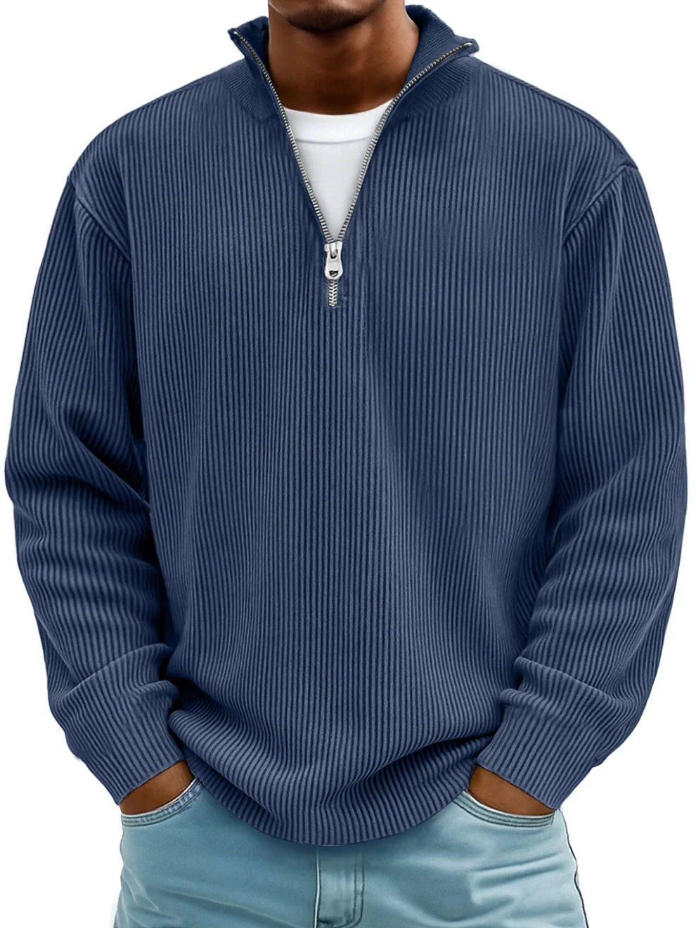 Men's Knit Sweater - Soft Cotton Blend - Casual Fashion - Perfect for Everyday Wear - Satinnis