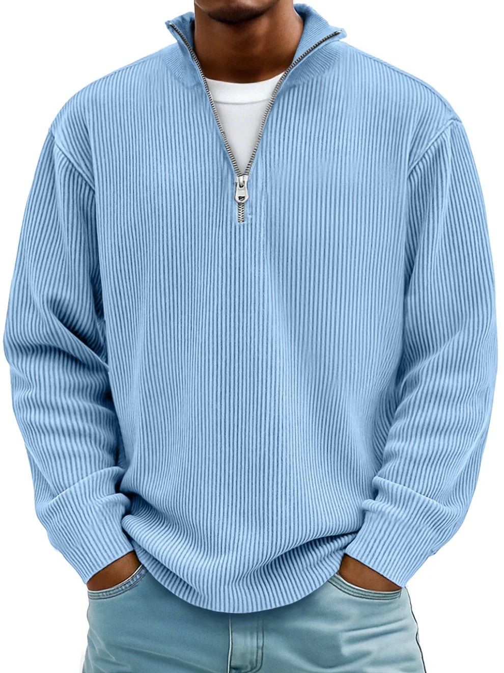 Men's Knit Sweater - Soft Cotton Blend - Casual Fashion - Perfect for Everyday Wear - Satinnis