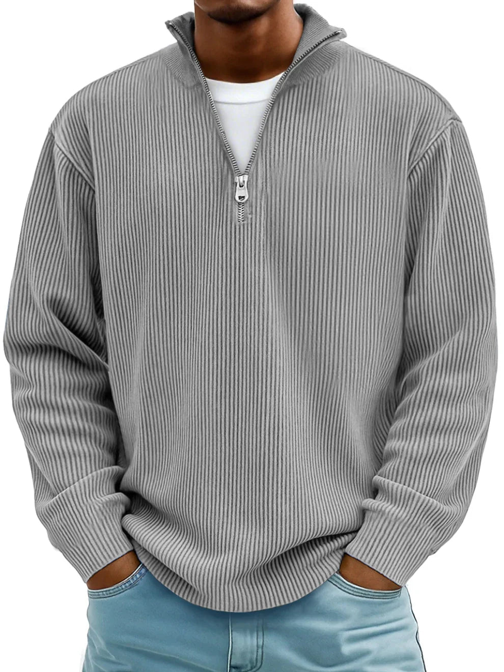 Men's Knit Sweater - Soft Cotton Blend - Casual Fashion - Perfect for Everyday Wear - Satinnis
