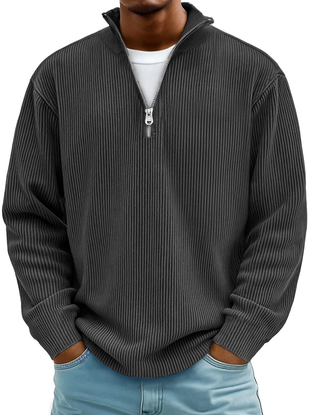 Men's Knit Sweater - Soft Cotton Blend - Casual Fashion - Perfect for Everyday Wear - Satinnis