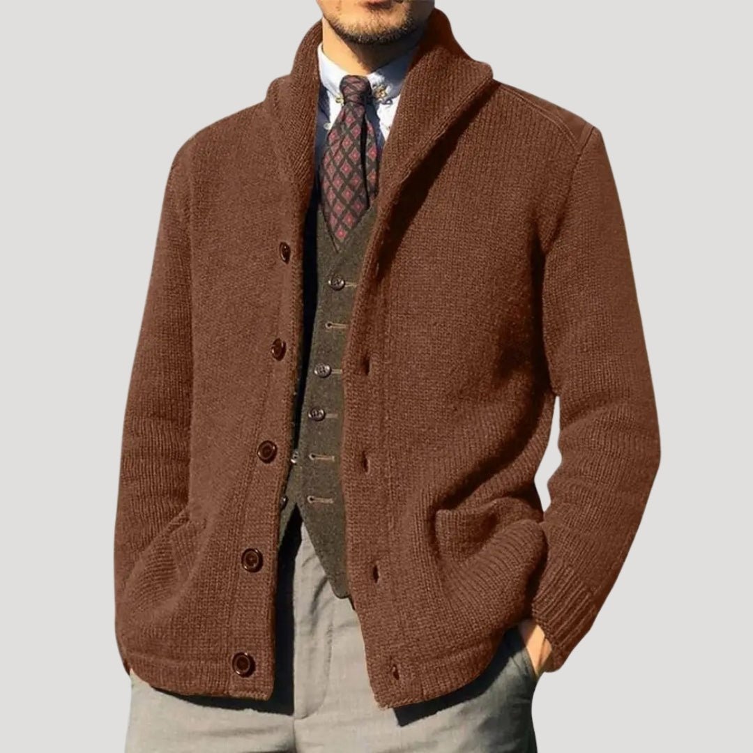 Men's Wool Shawl Collar Cardigan - Stylish Winter Coatigan Jacket - Satinnis
