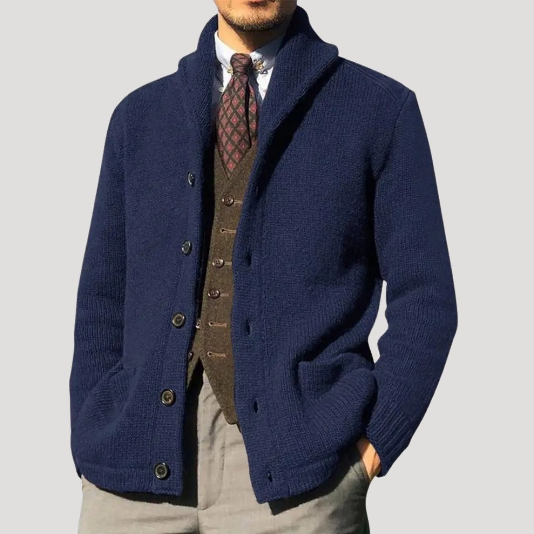 Men's Wool Shawl Collar Cardigan - Stylish Winter Coatigan Jacket - Satinnis