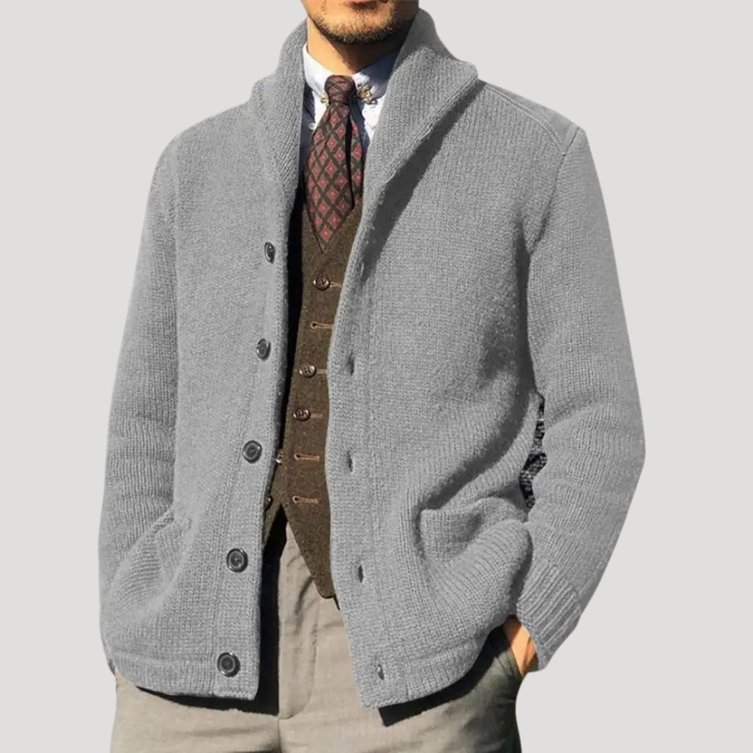Men's Wool Shawl Collar Cardigan - Stylish Winter Coatigan Jacket - Satinnis