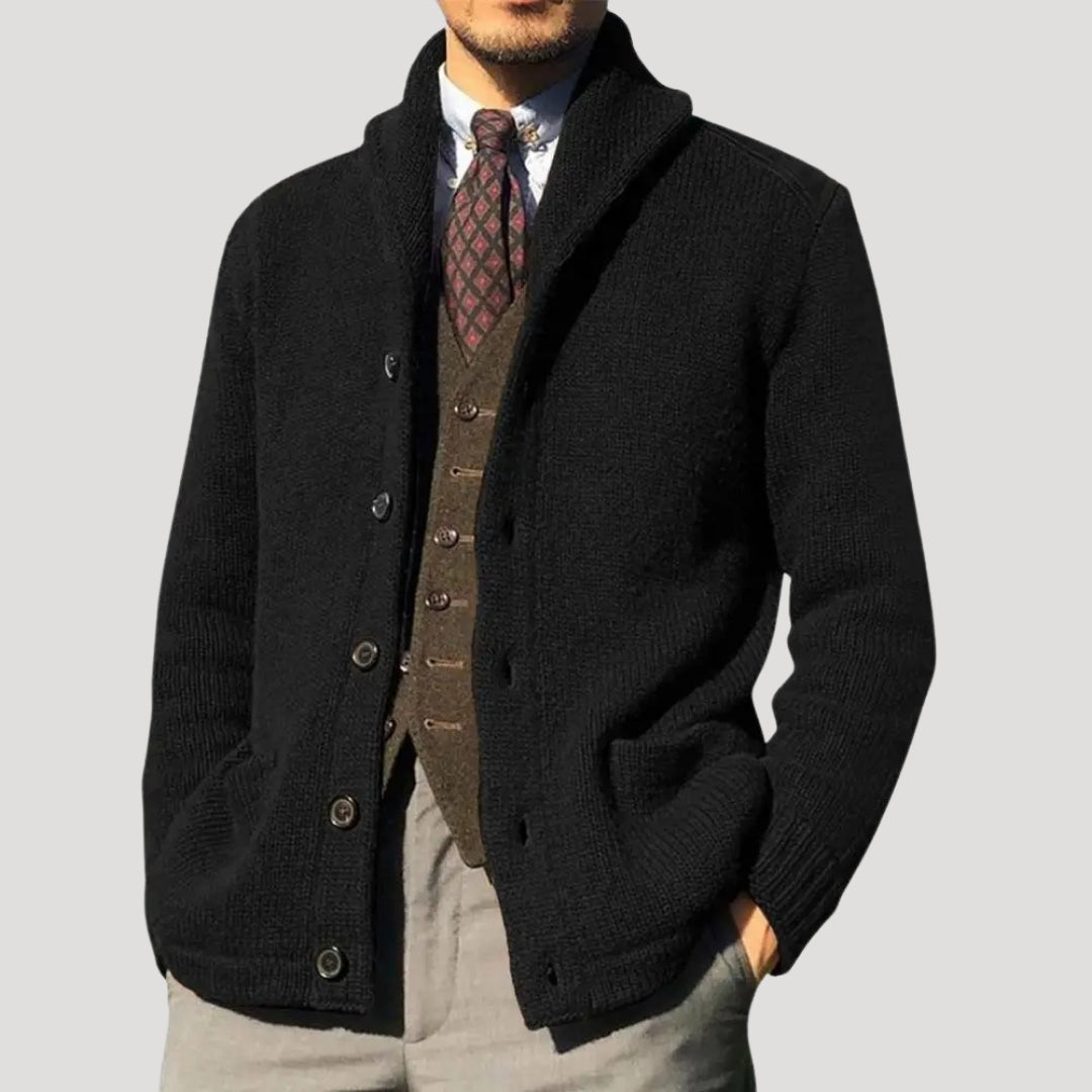 Men's Wool Shawl Collar Cardigan - Stylish Winter Coatigan Jacket - Satinnis
