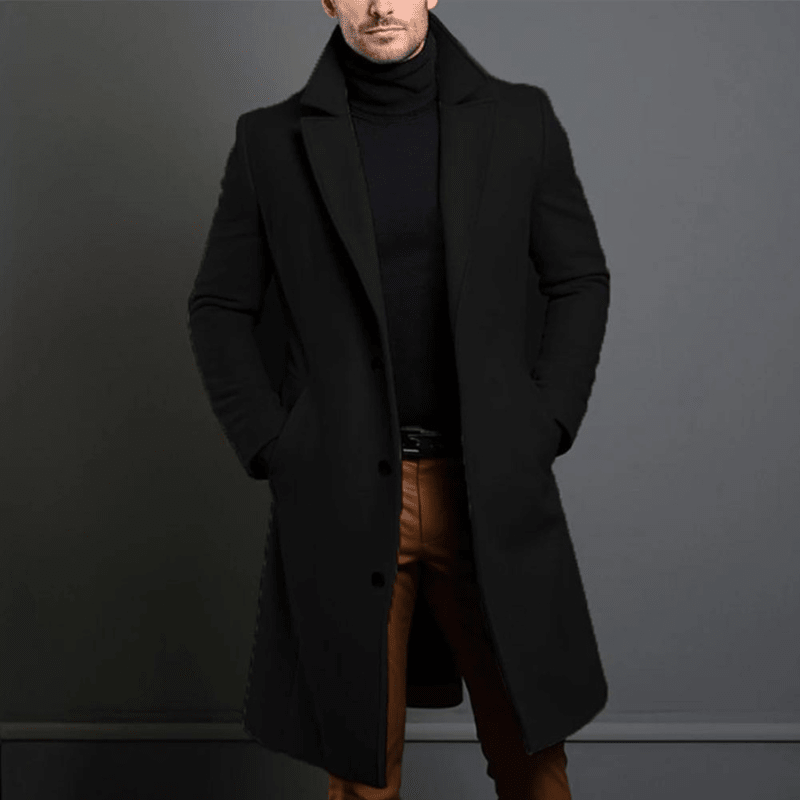 Men's Wool Winter Coat - Elegant Design in Premium Wool for Cold Weather - Satinnis