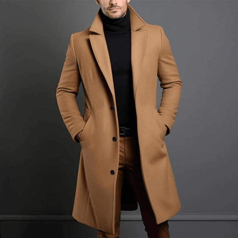 Men's Wool Winter Coat - Elegant Design in Premium Wool for Cold Weather - Satinnis