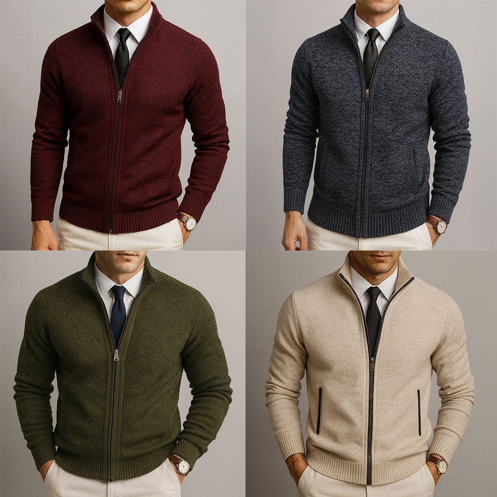 Nice Sweeter Men's Zip-Up Cardigan Sweater – Long Sleeve Knit Sweater Jacket – Satinnis
