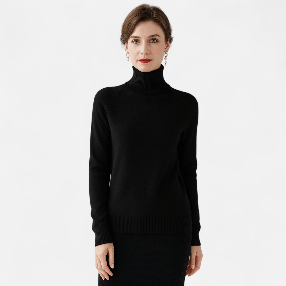 Merino Cashmere Turtleneck Sweater for Women - Elegant and Cozy Knitwear - Satinnis