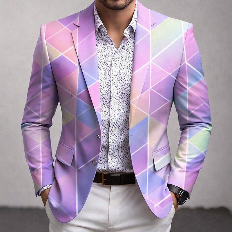Modern Geometric Blazer in Lightweight Fabric for Office and Casual Wear - Satinnis