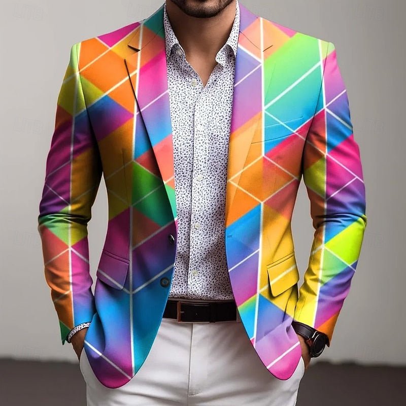 Modern Geometric Blazer in Lightweight Fabric for Office and Casual Wear - Satinnis