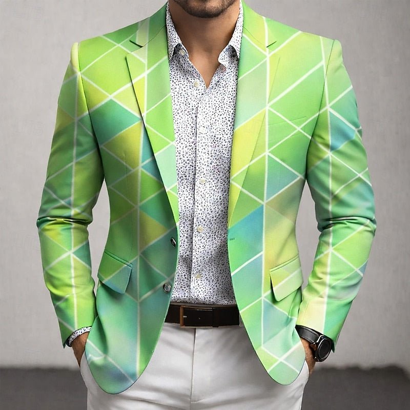 Modern Geometric Blazer in Lightweight Fabric for Office and Casual Wear - Satinnis