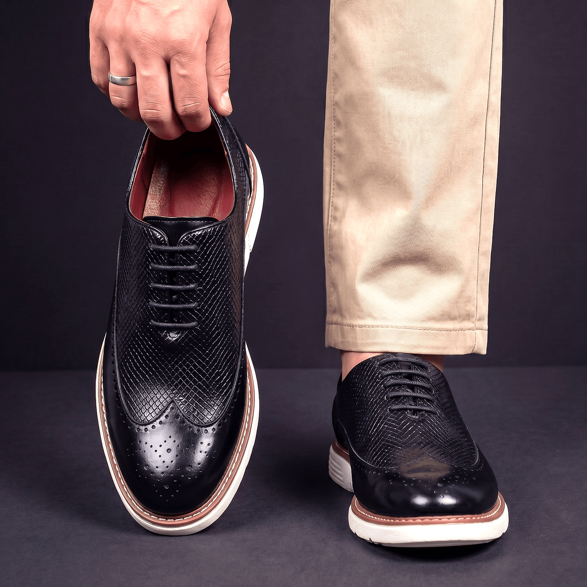 Modern Wingtip Oxfords for Men | Leather Dress Shoes for Formal Wear - Satinni
