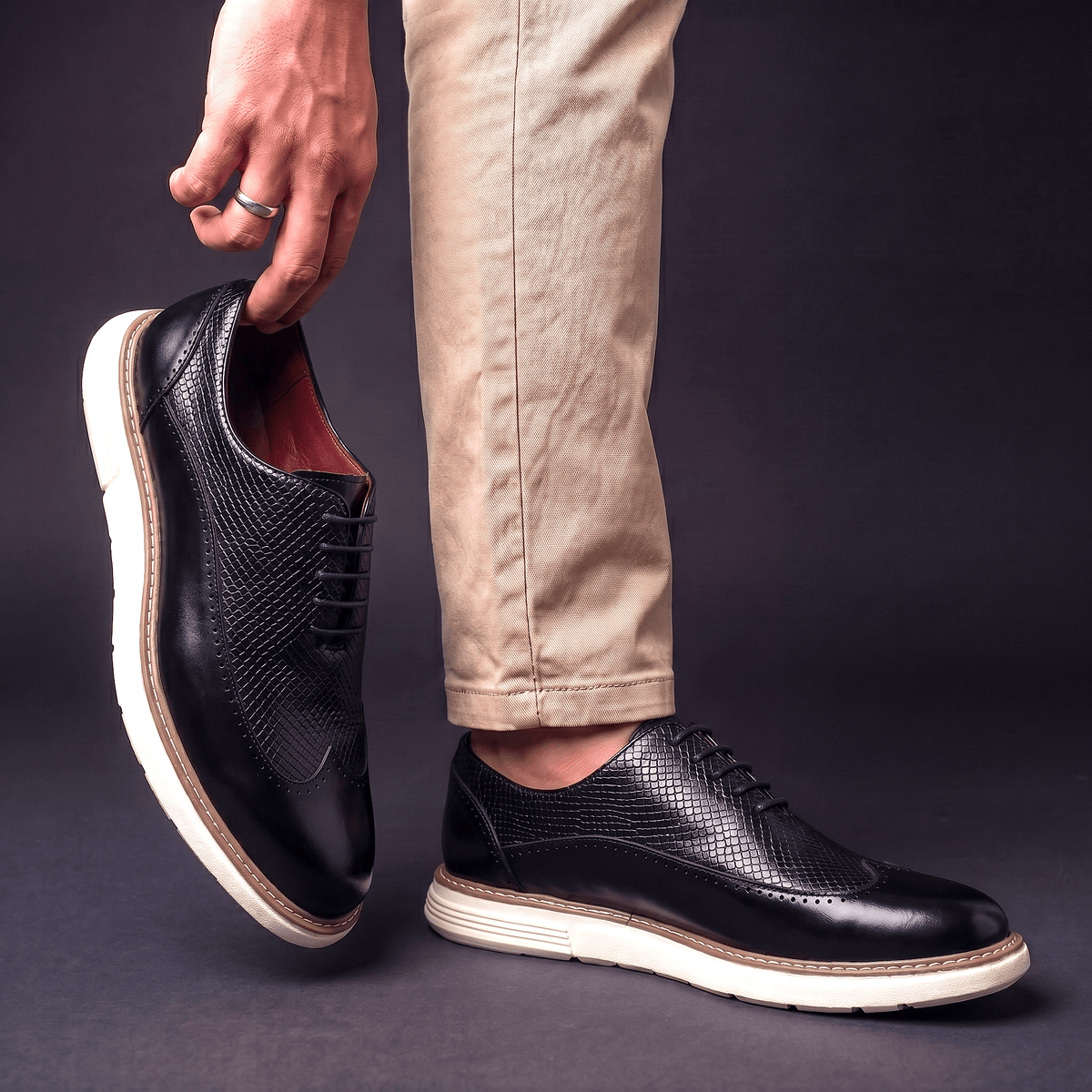 Modern Wingtip Oxfords for Men | Leather Dress Shoes for Formal Wear - Satinni
