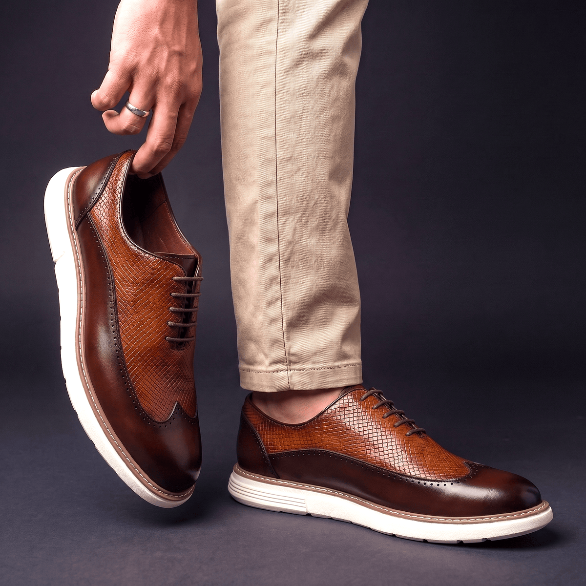 Modern Wingtip Oxfords for Men | Leather Dress Shoes for Formal Wear - Satinni