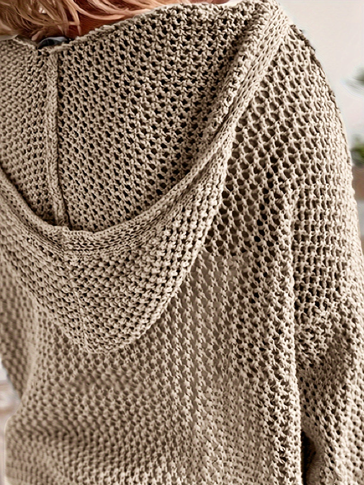 Open-Knit Hooded Sweater for Women | Relaxed Fit, Lightweight Knit Design - Satinni