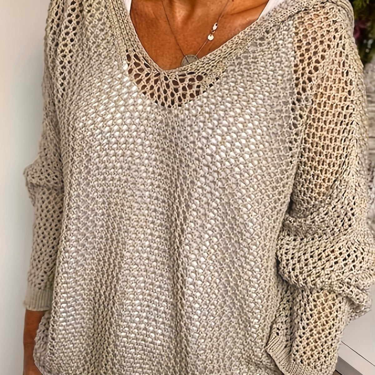 Open-Knit Hooded Sweater for Women | Relaxed Fit, Lightweight Knit Design - Satinni