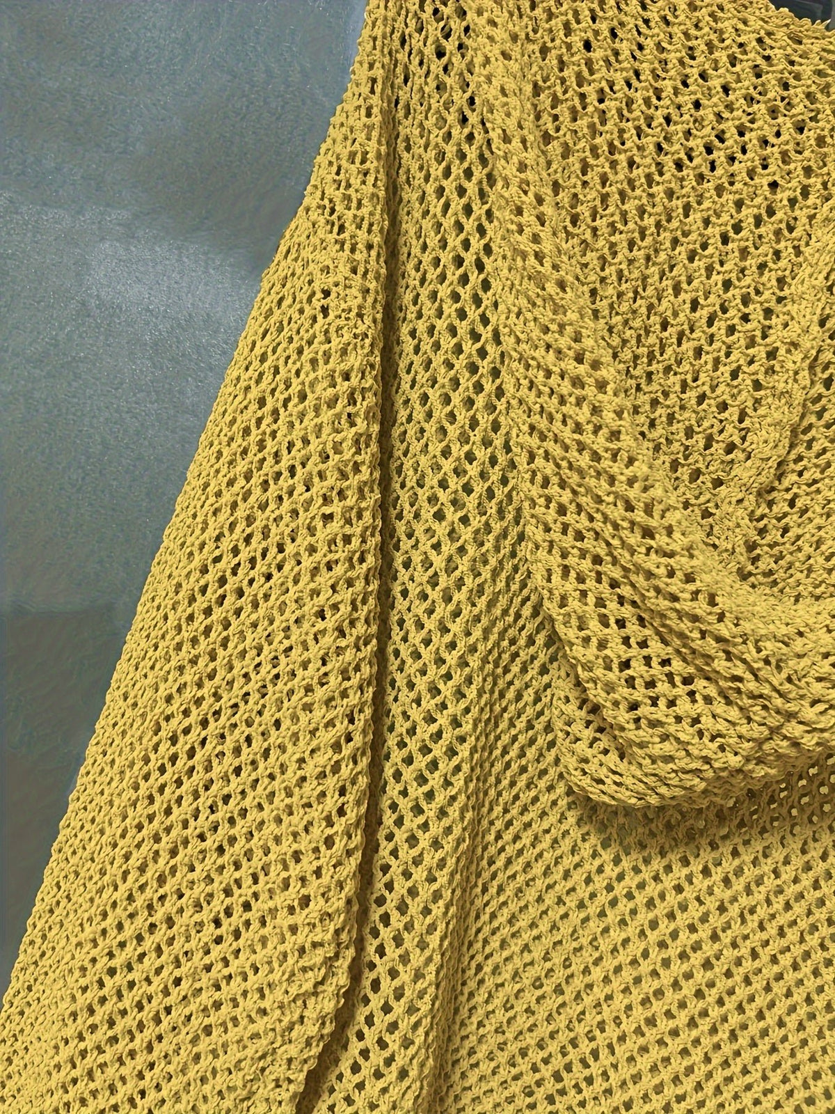 Open-Knit Hooded Sweater for Women | Relaxed Fit, Lightweight Knit Design - Satinni
