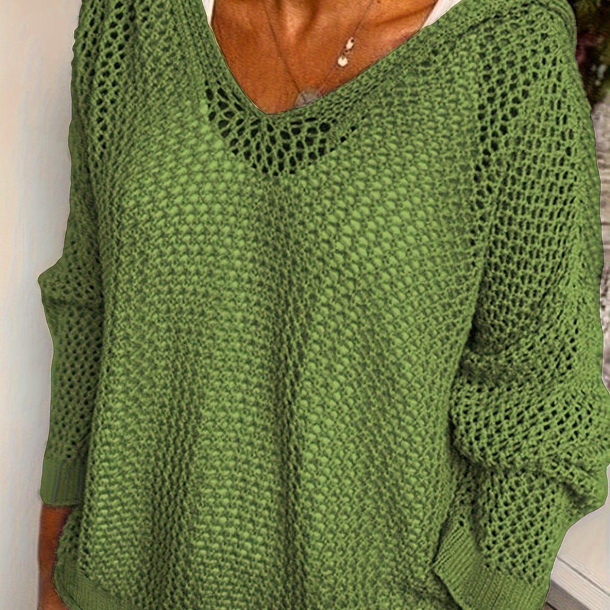 Open-Knit Hooded Sweater for Women | Relaxed Fit, Lightweight Knit Design - Satinni