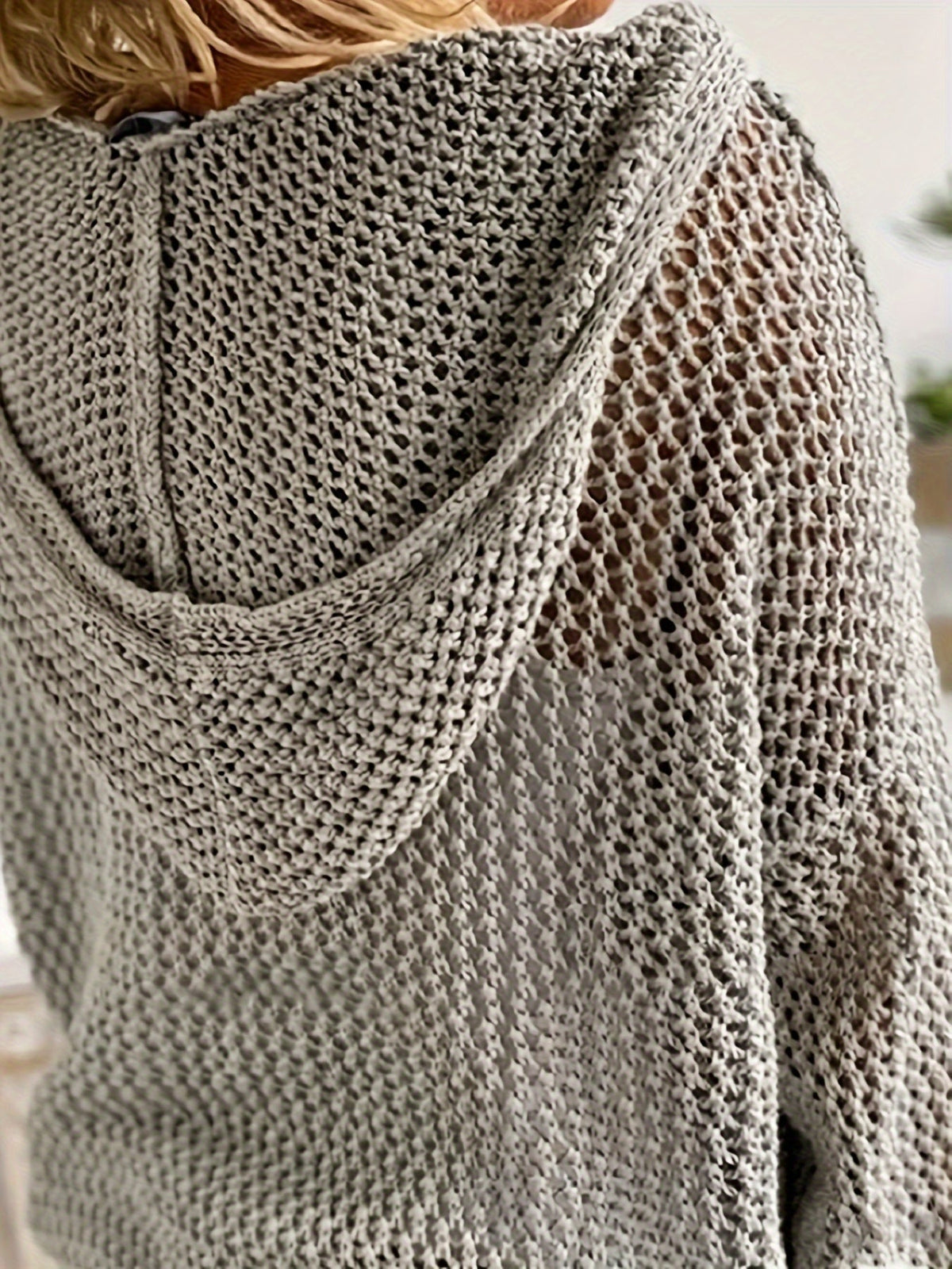 Open-Knit Hooded Sweater for Women | Relaxed Fit, Lightweight Knit Design - Satinni