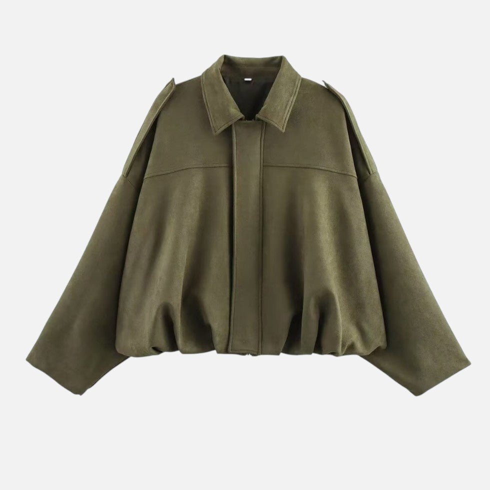 Oversized Jacket with Structured Collar – Casual Wear, Layering Essentials