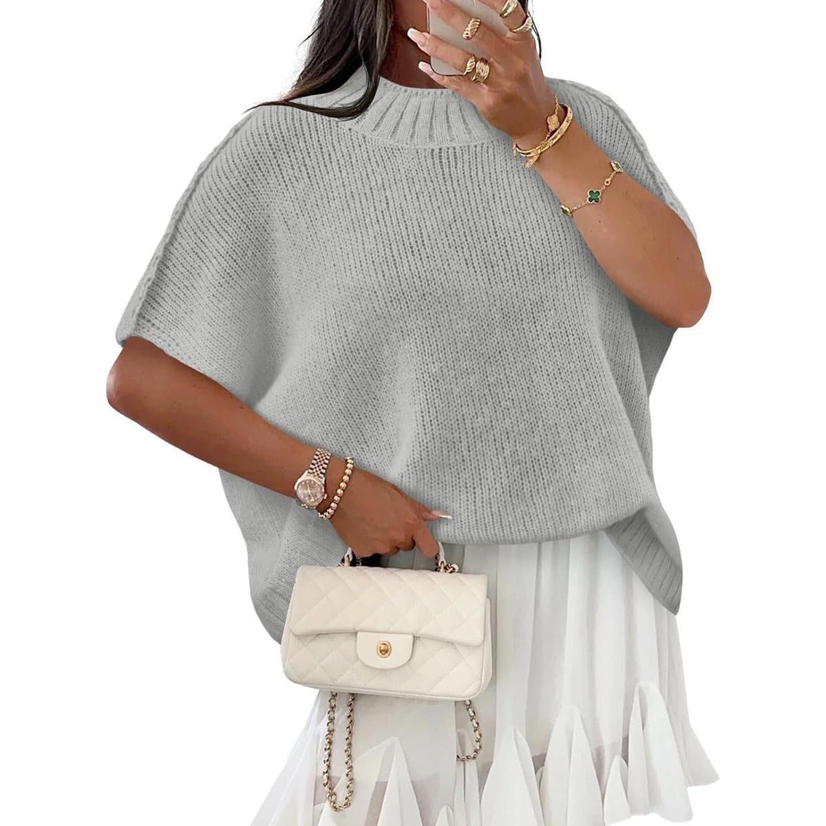 Oversized Women's Knit Sweater - Cozy Casual Pullover for Everyday Wear - Satinni