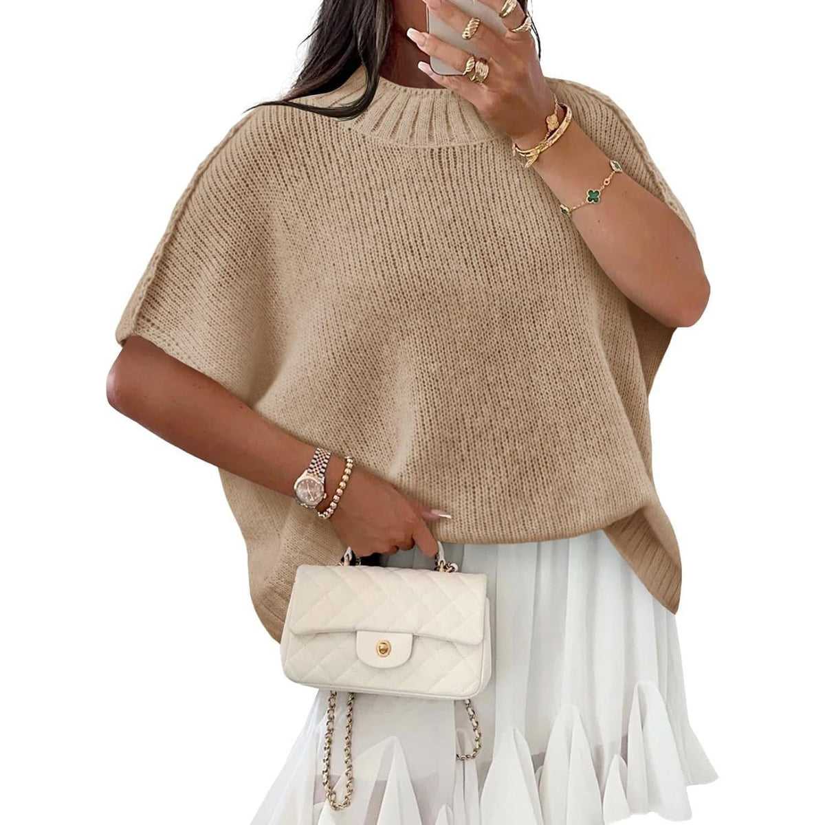 Oversized Women's Knit Sweater - Cozy Casual Pullover for Everyday Wear - Satinni