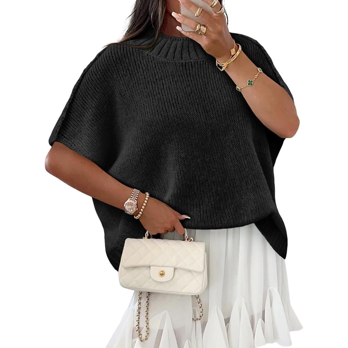 Oversized Women's Knit Sweater - Cozy Casual Pullover for Everyday Wear - Satinni