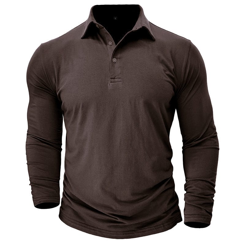 Premium Long-Sleeve Polo Shirt | Stylish Cotton Blend | Casual Wear - Satinni