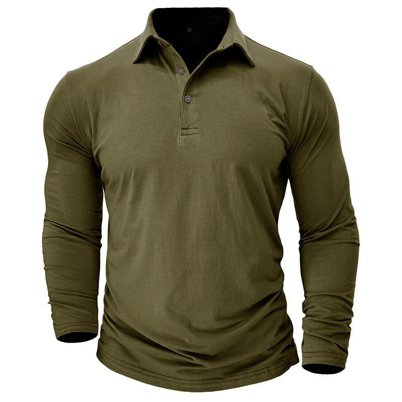 Premium Long-Sleeve Polo Shirt | Stylish Cotton Blend | Casual Wear - Satinni