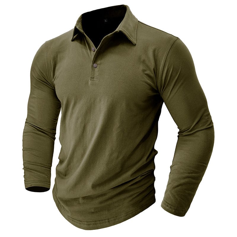 Premium Long-Sleeve Polo Shirt | Stylish Cotton Blend | Casual Wear - Satinni